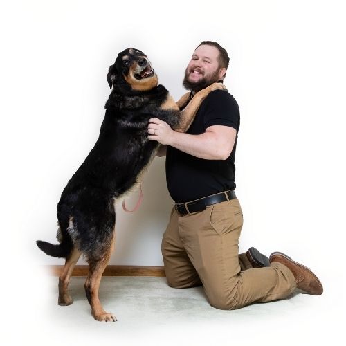 AmeriVet Operations Director Riley Groves, pictured with his dog Bella
