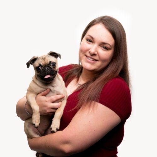 AmeriVet Senior Operations Coordinator Calah Flores, pictured with her dog Bethany