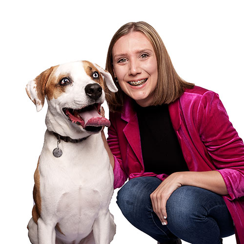 Rachel Hill with Buck